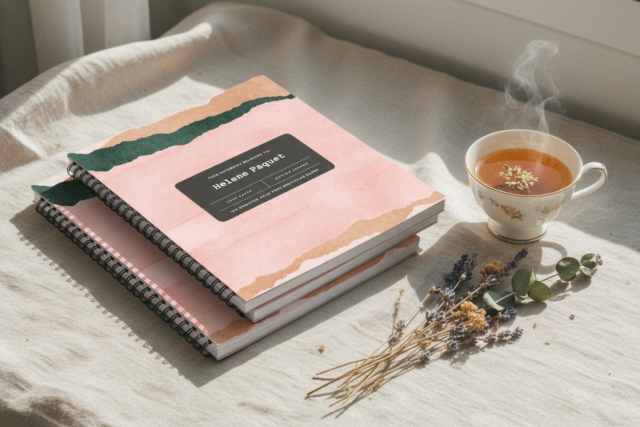 Film grain linen with dried flowers