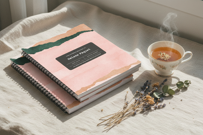 Film grain linen with dried flowers