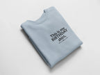 Light blue sweatshirt with 'This is my BIRTHDAY shirt' chest print