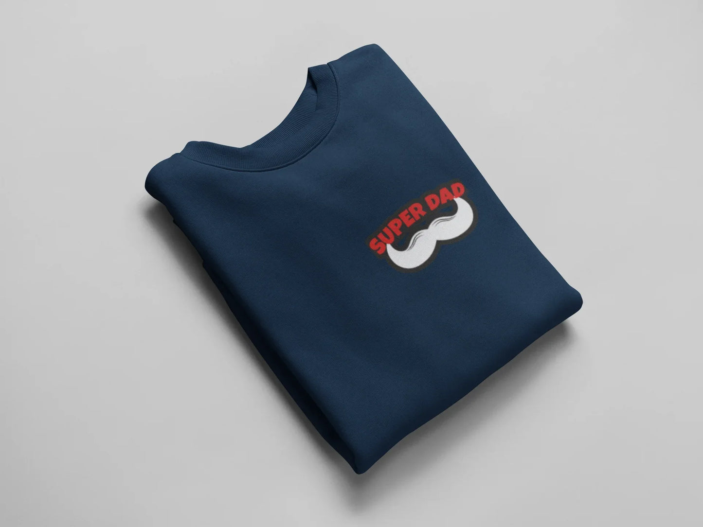 Super Dad Sweatshirt — Mustache Graphic Father's Day Crewneck - Alley Crafters