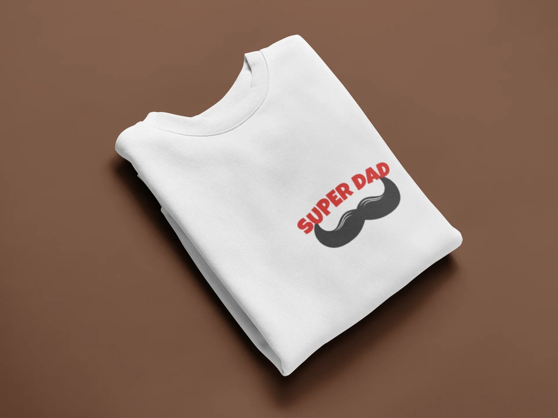 Super Dad Sweatshirt — Mustache Graphic Father's Day Crewneck - Alley Crafters