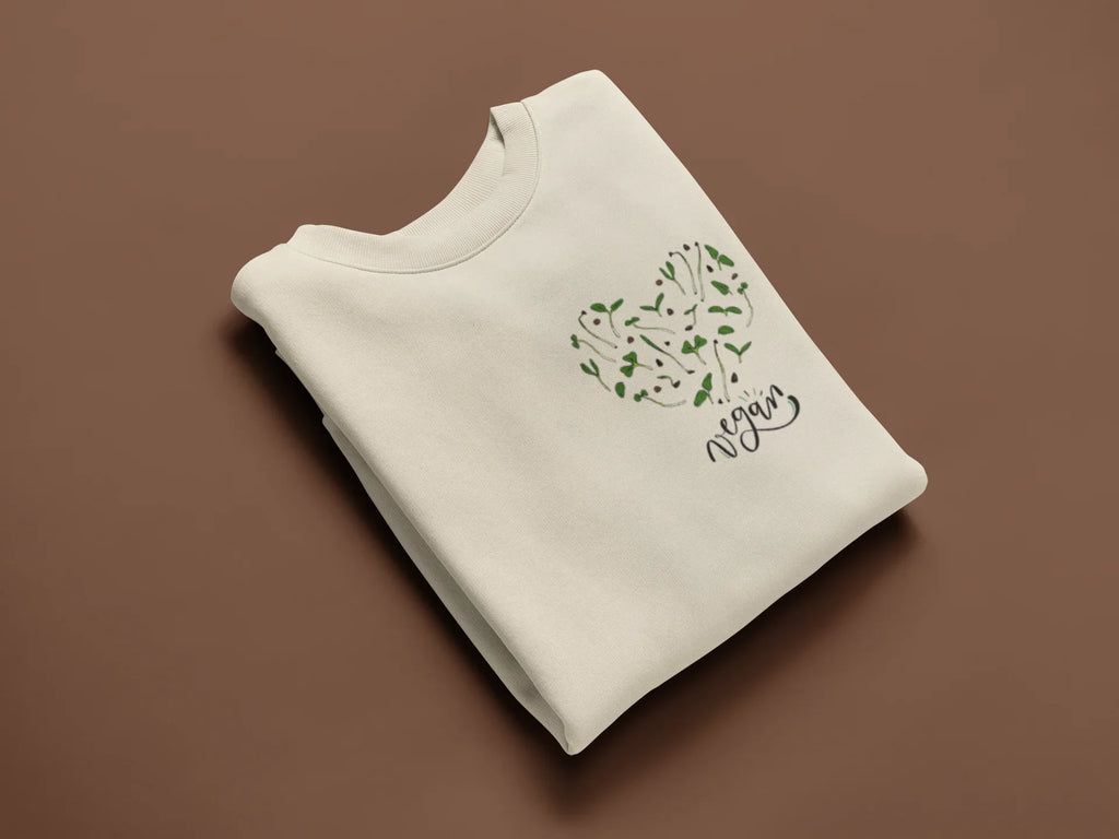 “Vegan ♥” Sweatshirt — Kind & Conscious - Alley Crafters