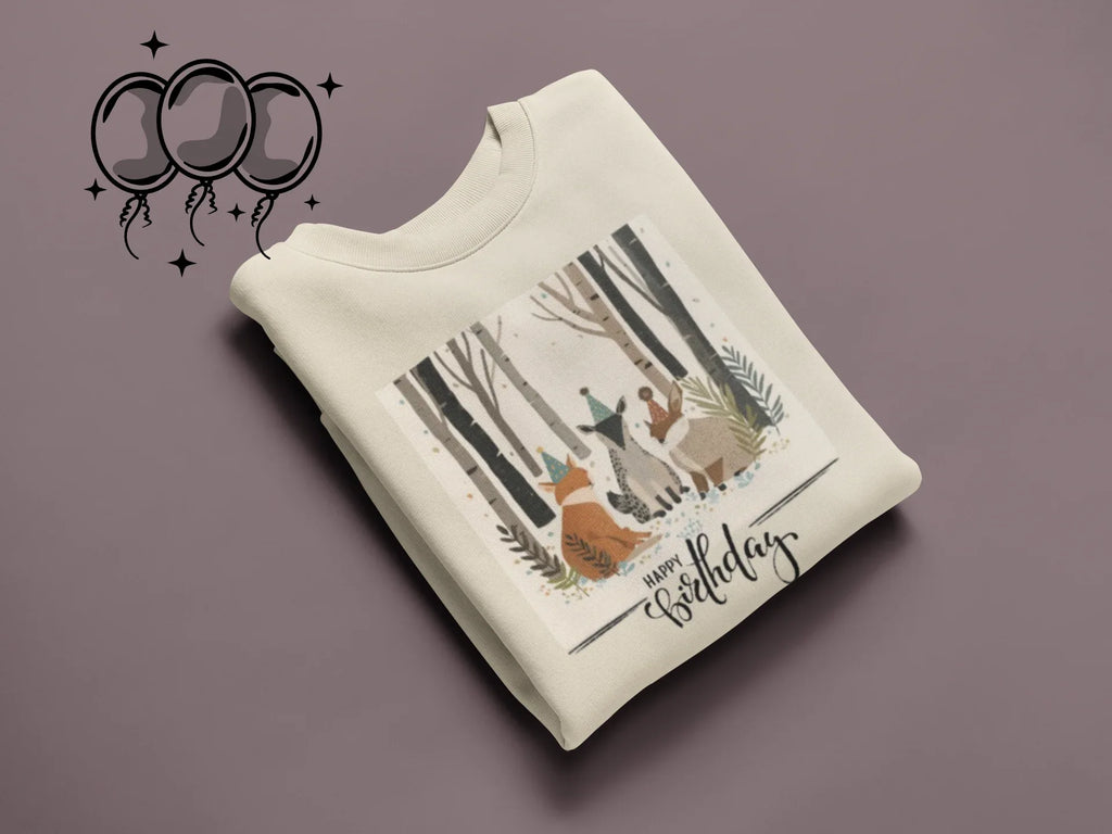 Woodland Birthday Animals Sweatshirt – Cute Nature Birthday Gift - Alley Crafters