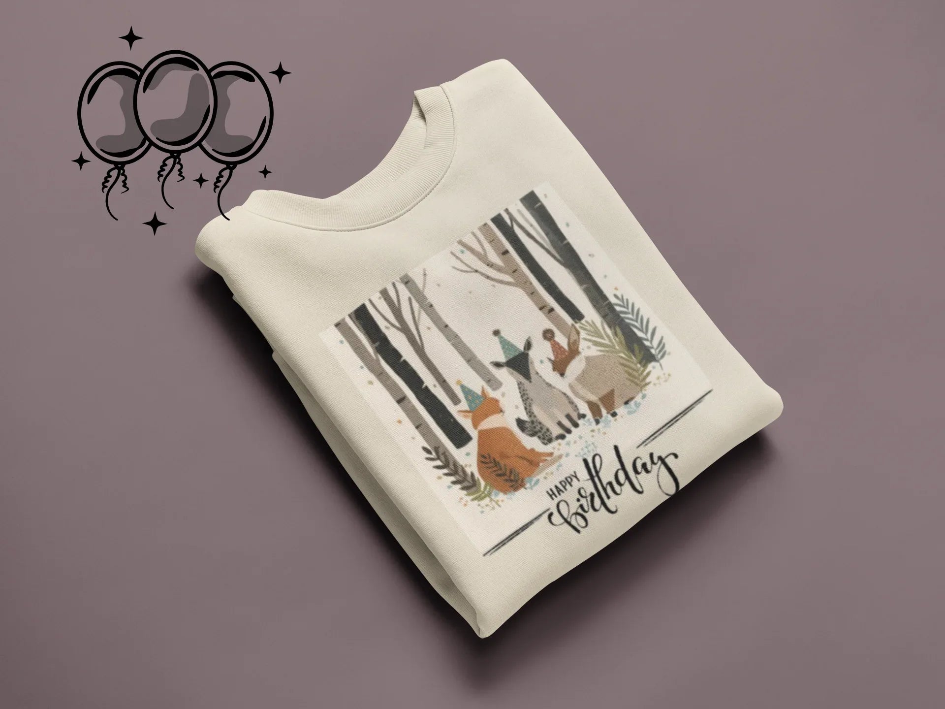 Woodland Birthday Animals Sweatshirt – Cute Nature Birthday Gift - Alley Crafters