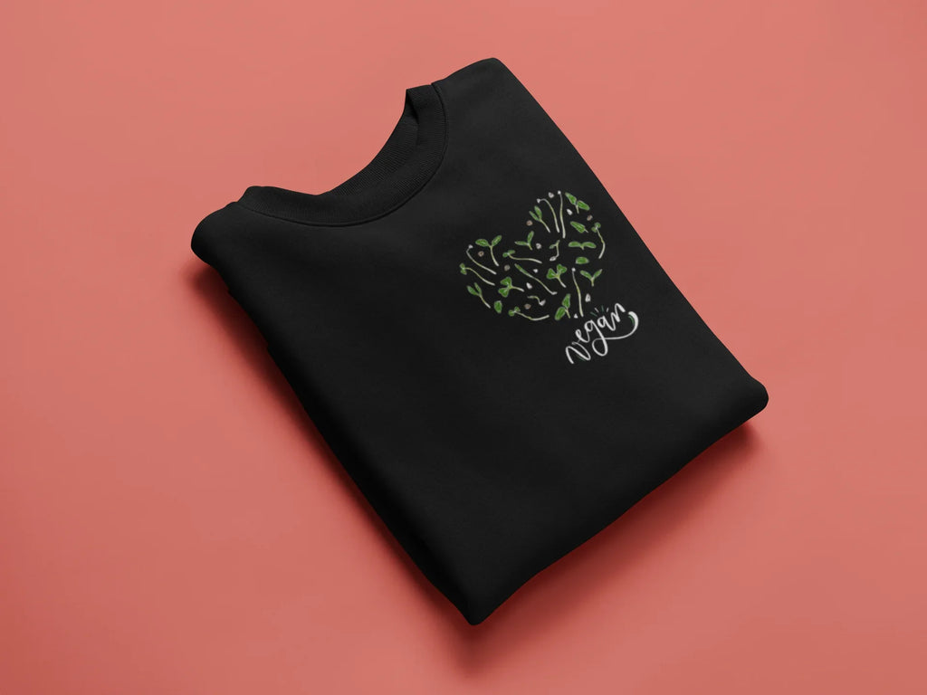 “Vegan ♥” Sweatshirt — Kind & Conscious - Alley Crafters