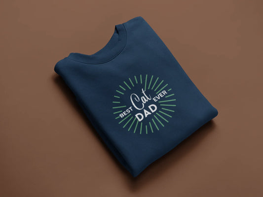 Cat Dad Sweatshirt — Retro Sunburst Cat Lover Crewneck - Alley Crafters