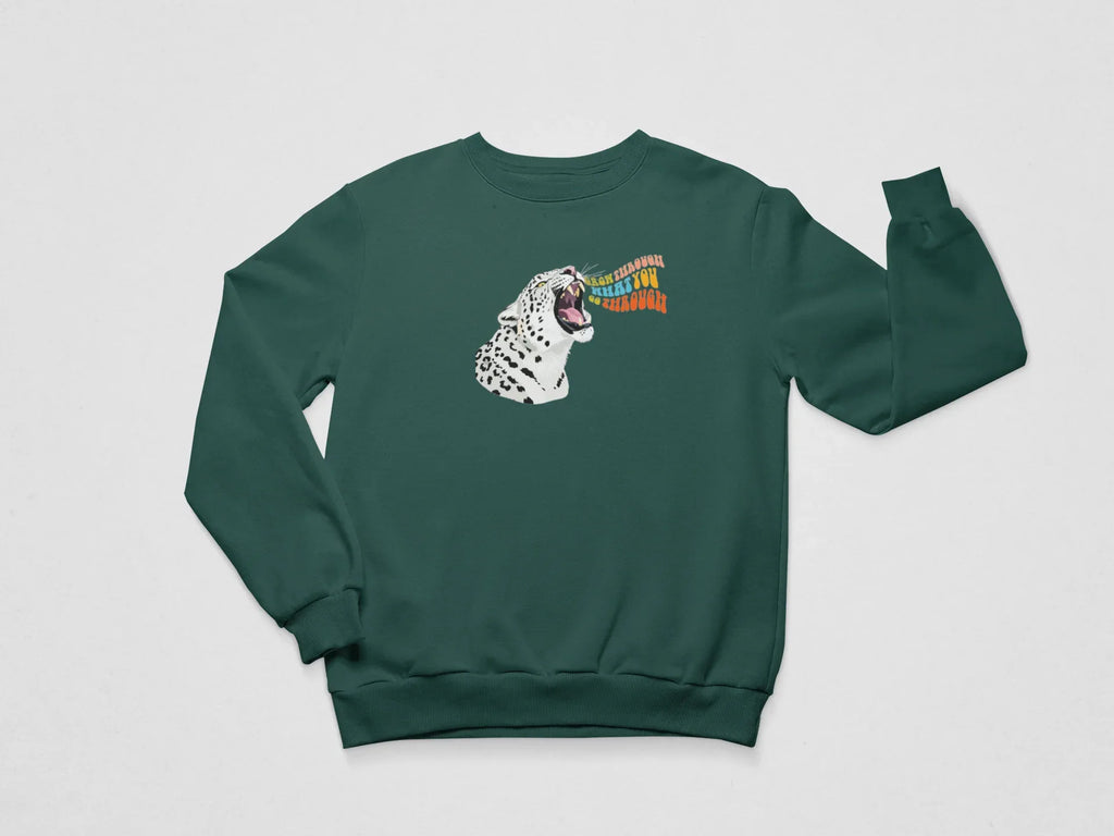Grow Through What You Go Through Sweatshirt – Tiger, Leopard or Crocodile Design - Alley Crafters