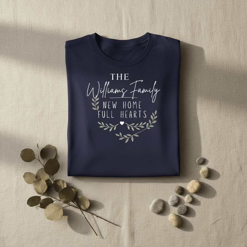 Personalised 'The [Name] Family' New Home T-Shirt | Housewarming Gift - AlleyCrafters