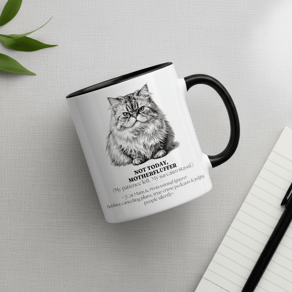 Not Today Motherfluffer Mug | Funny Cat Coffee Cup | Sarcastic Gift - AlleyCrafters