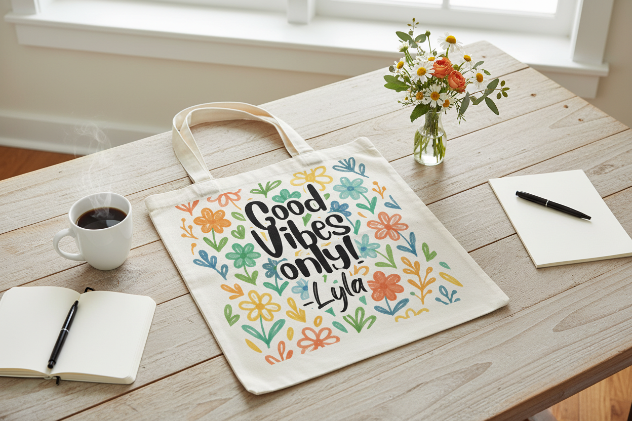 Flat lay on dining table