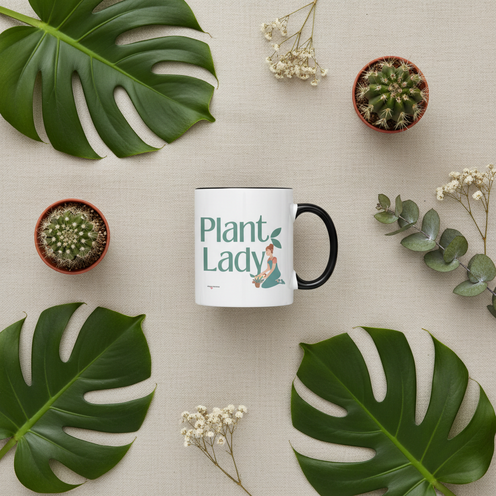 Flat lay on linen with monstera leaves