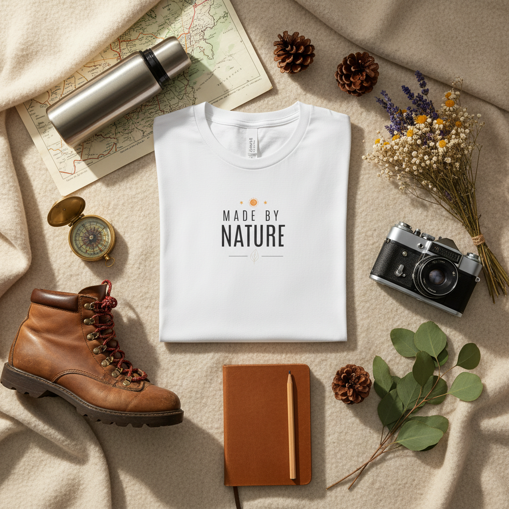 Flat lay with nature items