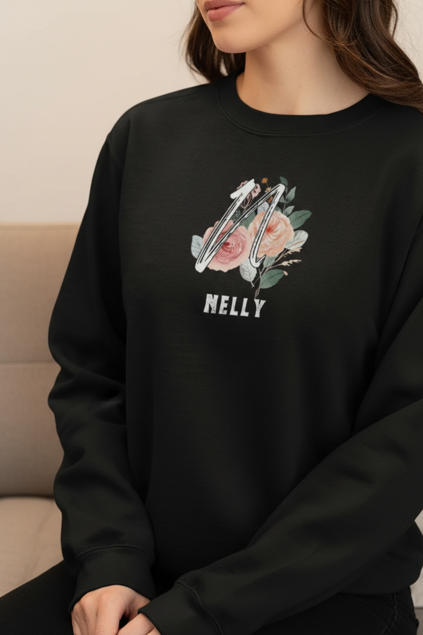 Floral Initial Sweatshirt Mockup
