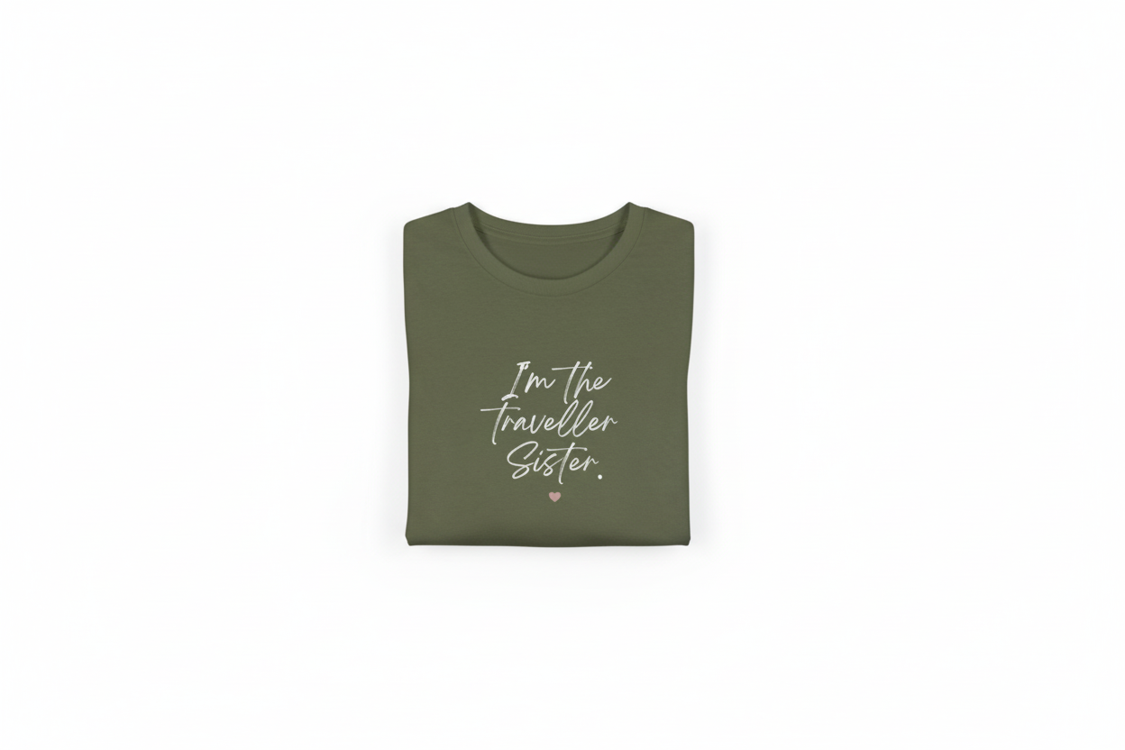 Folded Olive Tee on White