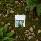 White T-shirt with Empowered by Nature text and illustrated woman graphic