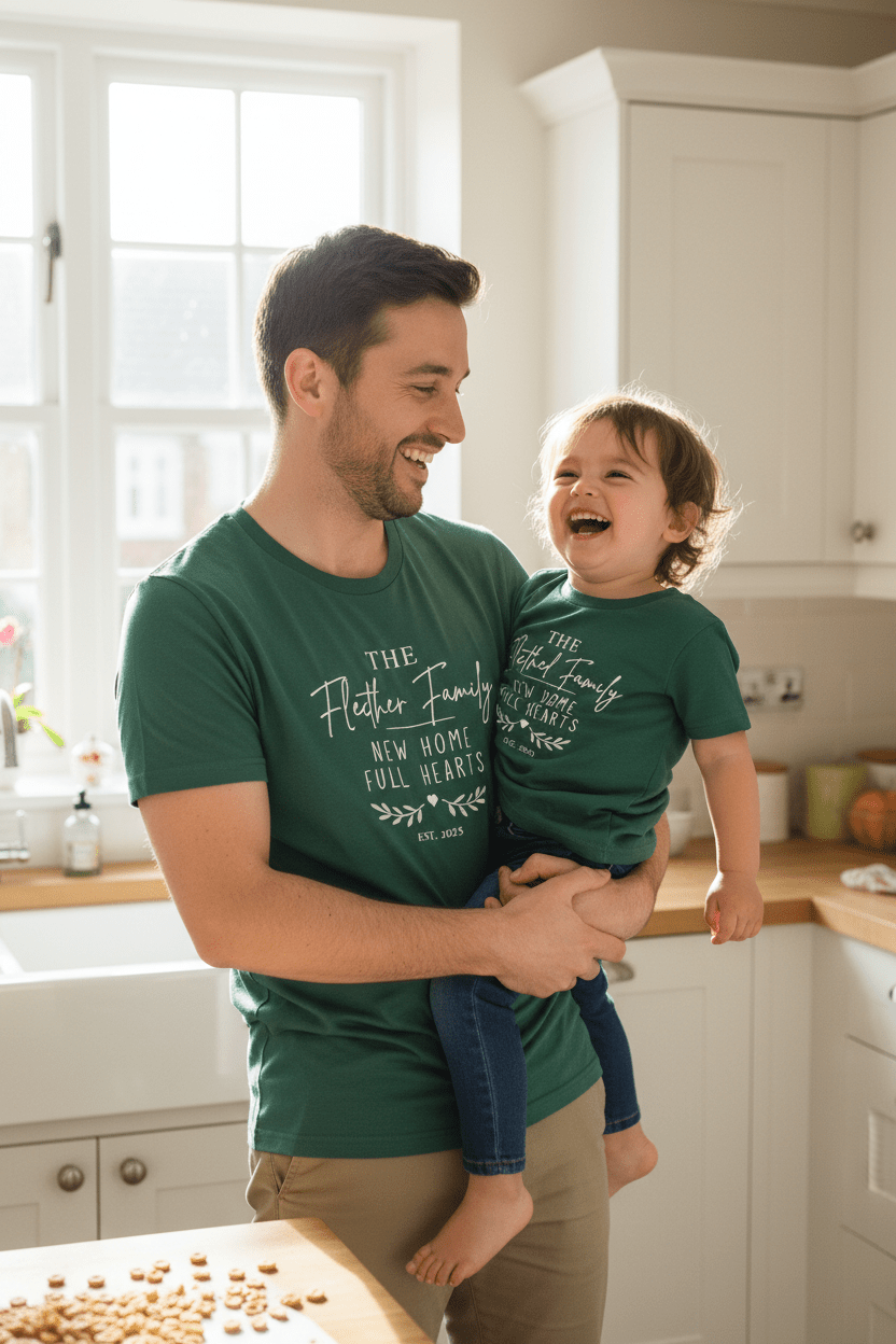 Kids' Personalised 'The [Name] Family' New Home Tee | Housewarming Gift - AlleyCrafters