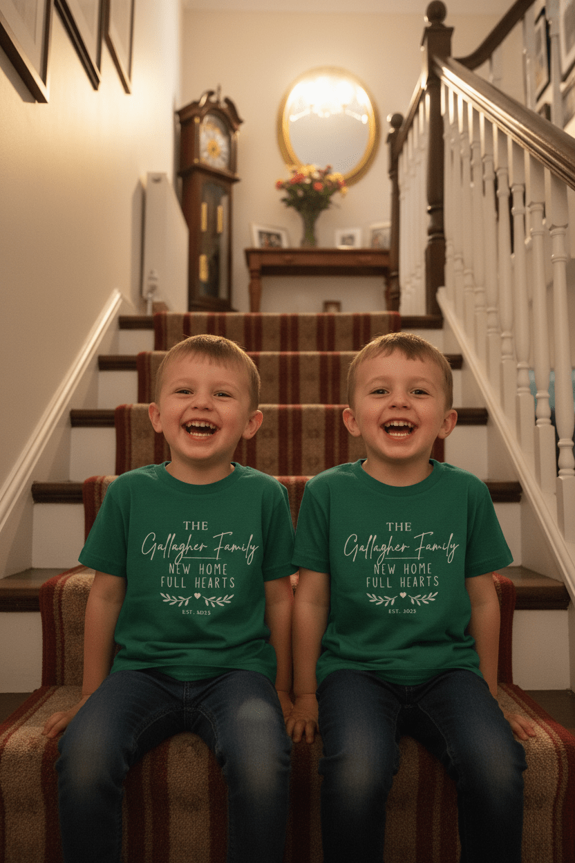Kids' Personalised 'The [Name] Family' New Home Tee | Housewarming Gift - AlleyCrafters