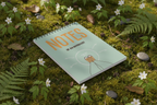 Spiral A5 notebook with mint green cover, NOTES title and comfort zone graphic