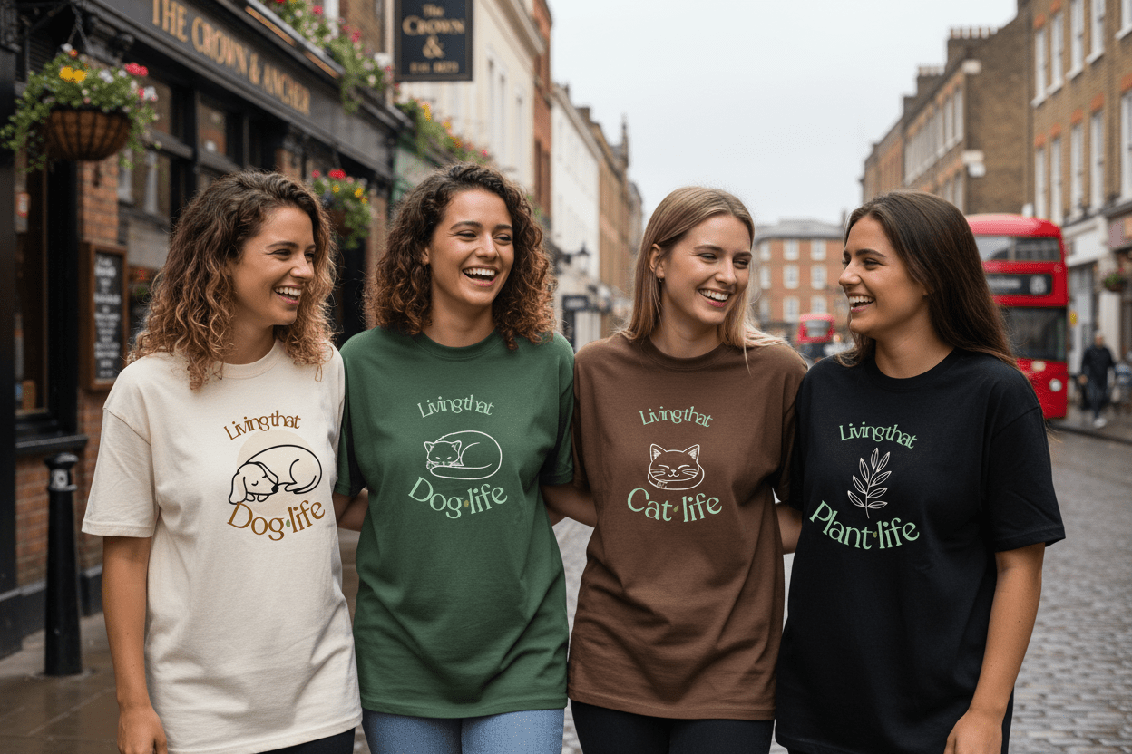 Living That Life T-Shirt | Slow Life, Plant Life, Cat Life & Dog Life - AlleyCrafters