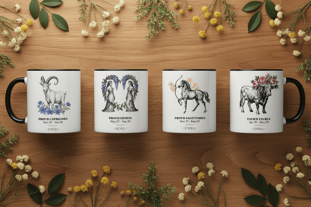 Personalised Zodiac Mug | Star Sign Birthday Gift | Custom Name & Birth Month - AlleyCrafters
