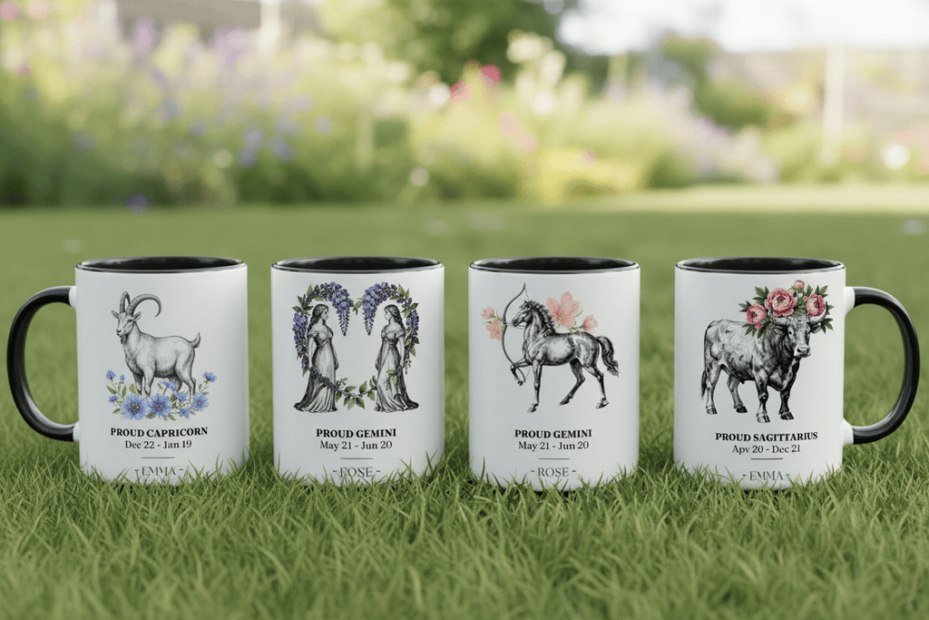 Personalised Zodiac Mug | Star Sign Birthday Gift | Custom Name & Birth Month - AlleyCrafters