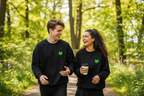 Two black embroidered frog sweatshirts on models, crew neck, chest square patches.