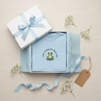 Frog Life blue gift wrap