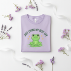 Frog Life lilac lavender flat lay
