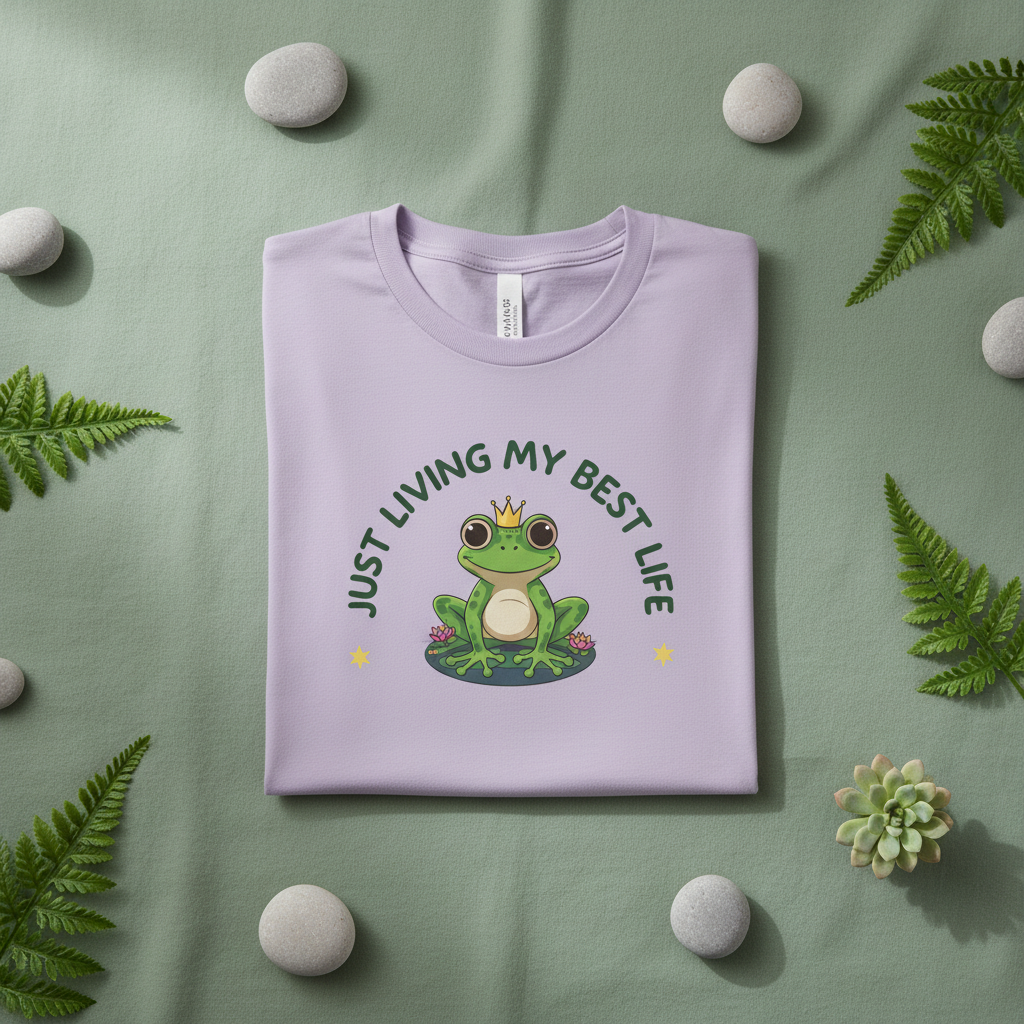 Frog Life lilac sage flat lay