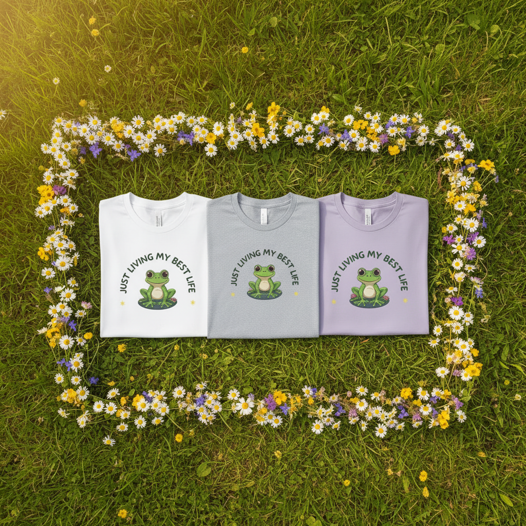 Frog Life trio flower circle