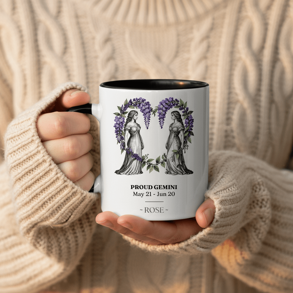 Personalised Zodiac Mug | Star Sign Birthday Gift | Custom Name & Birth Month - AlleyCrafters