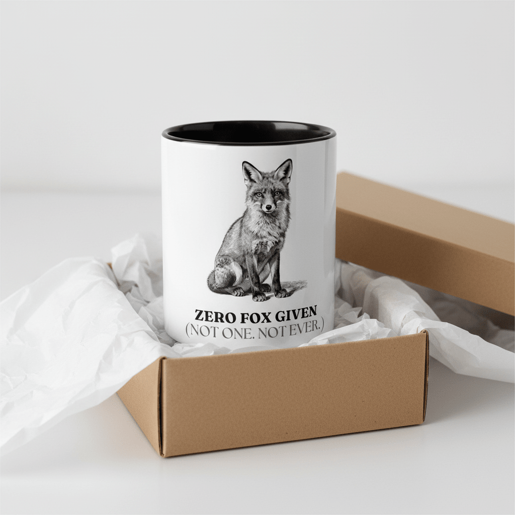 Zero Fox Given Mug | Funny Fox Coffee Cup | Sarcastic Gift for Her - AlleyCrafters