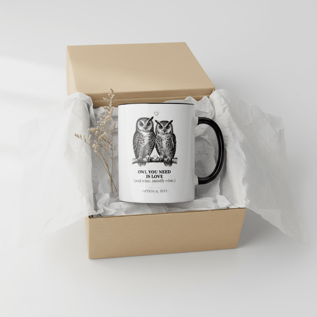 Owl You Need Is Love Mug | Funny Couples Coffee Cup | Romantic Gift for Her - AlleyCrafters