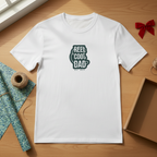 White Cool Dad coffee mug graphic T-shirt with 'Keep Cool Dad' logo and text