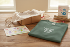 Green graphic T-shirt with 'I GOT THIS FROM MY KIDS' text on the front