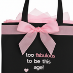 Gift wrapped black tote - zoomed in