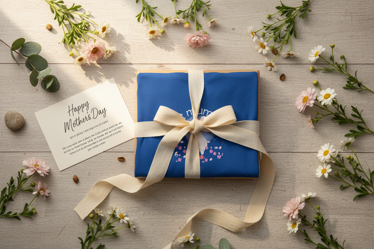 Gift-wrapped presentation with flowers
