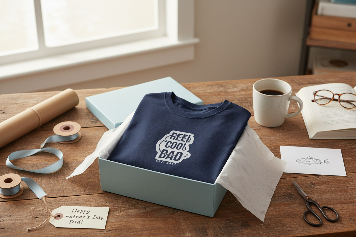 Gift Wrapped Reel Cool Dad T-Shirt