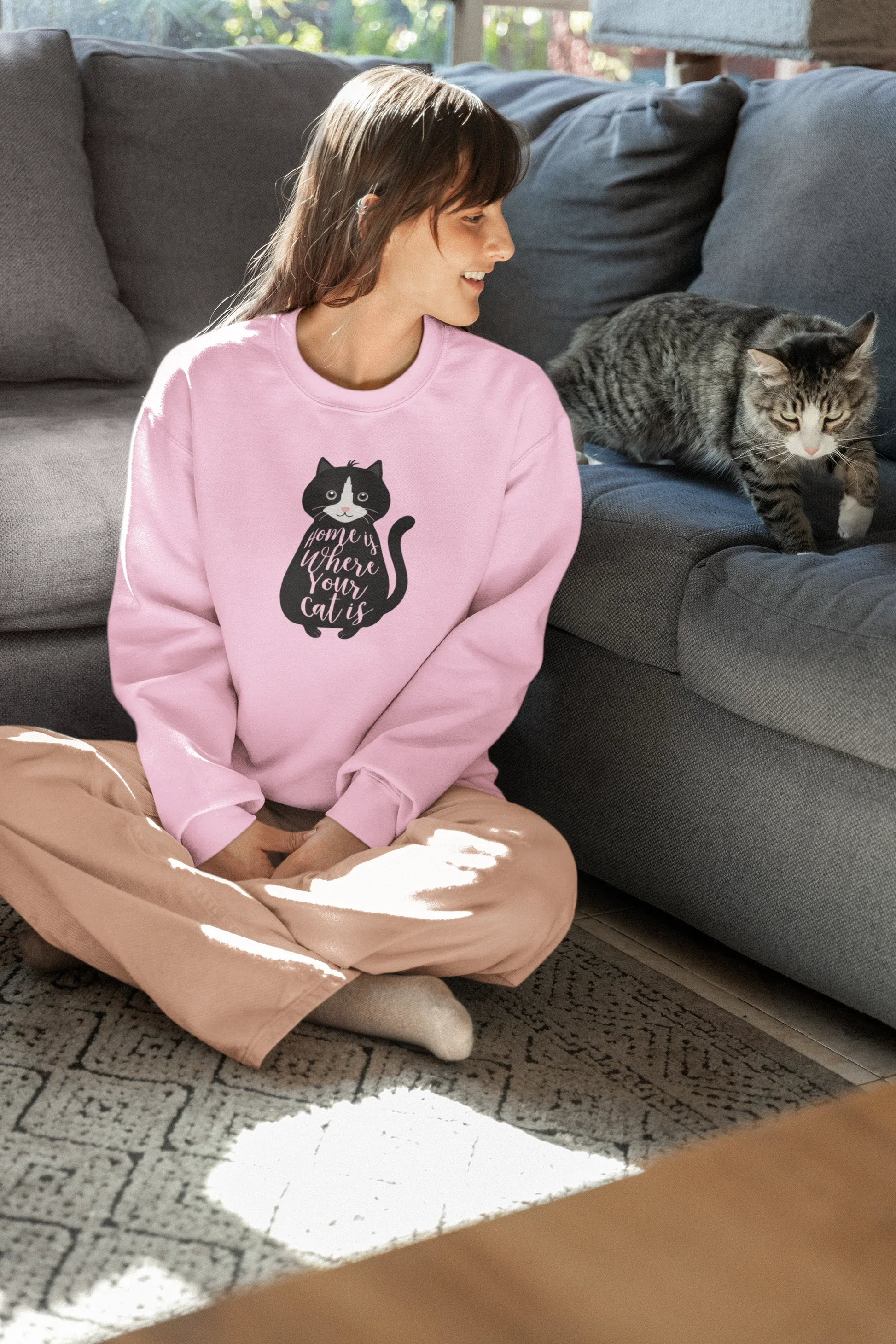 “Home Is Where Your Cat Is” Sweatshirt - Alley Crafters