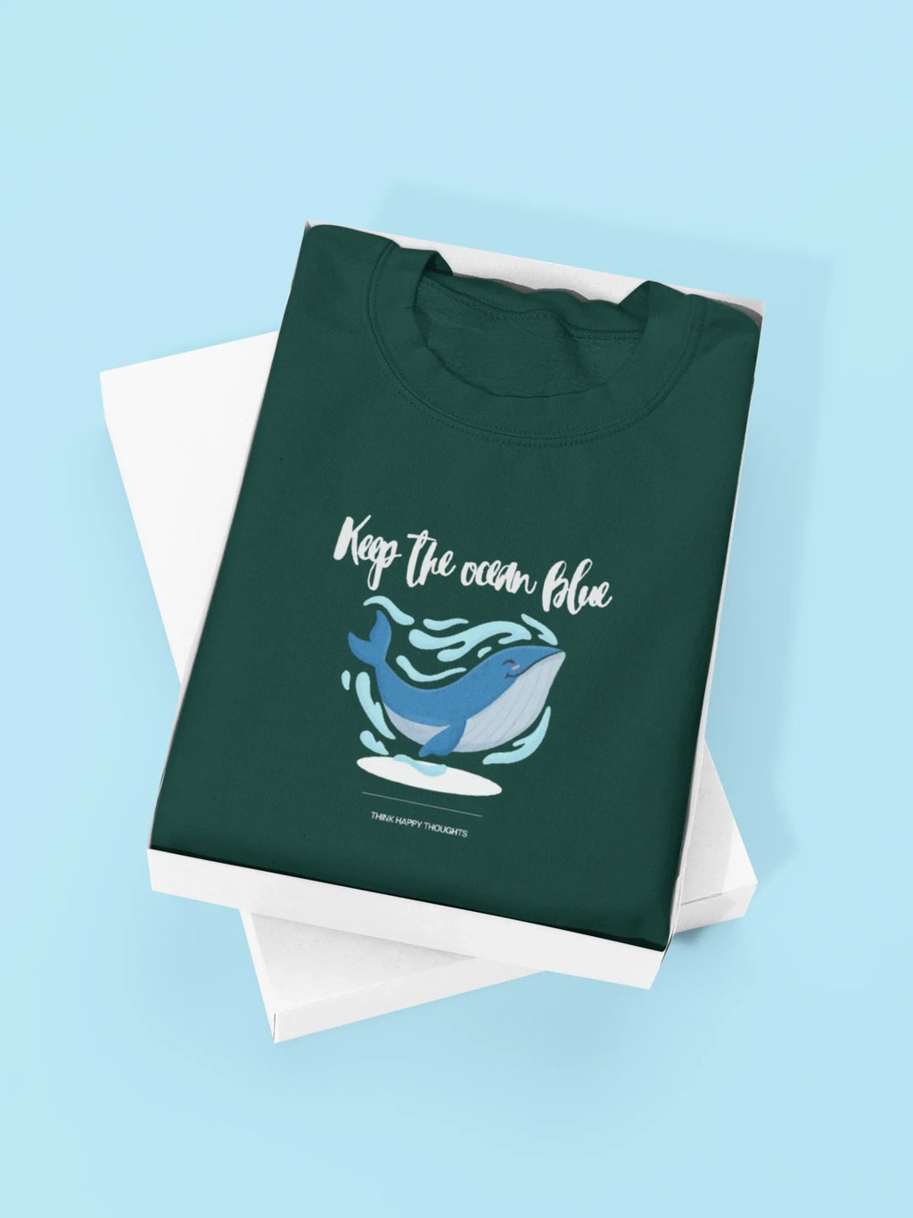 Keep the Ocean Blue Sweatshirt – Whale Graphic Eco Quote Crewneck, Nature & Ocean Lover Gift - Alley Crafters