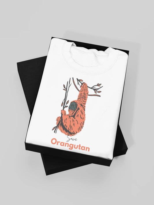 Save Orangutan Sweatshirt – Wildlife Conservation Statement Jumper - Alley Crafters