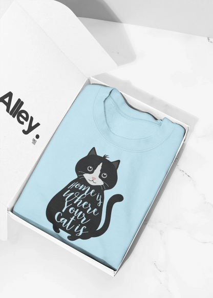 “Home Is Where Your Cat Is” Sweatshirt - Alley Crafters