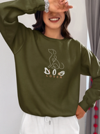 Dog Lover Crewneck Sweatshirt — Minimal Line Art Puppy Design - Alley Crafters