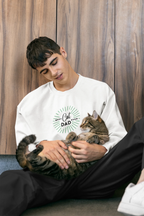 Cat Dad Sweatshirt — Retro Sunburst Cat Lover Crewneck - Alley Crafters