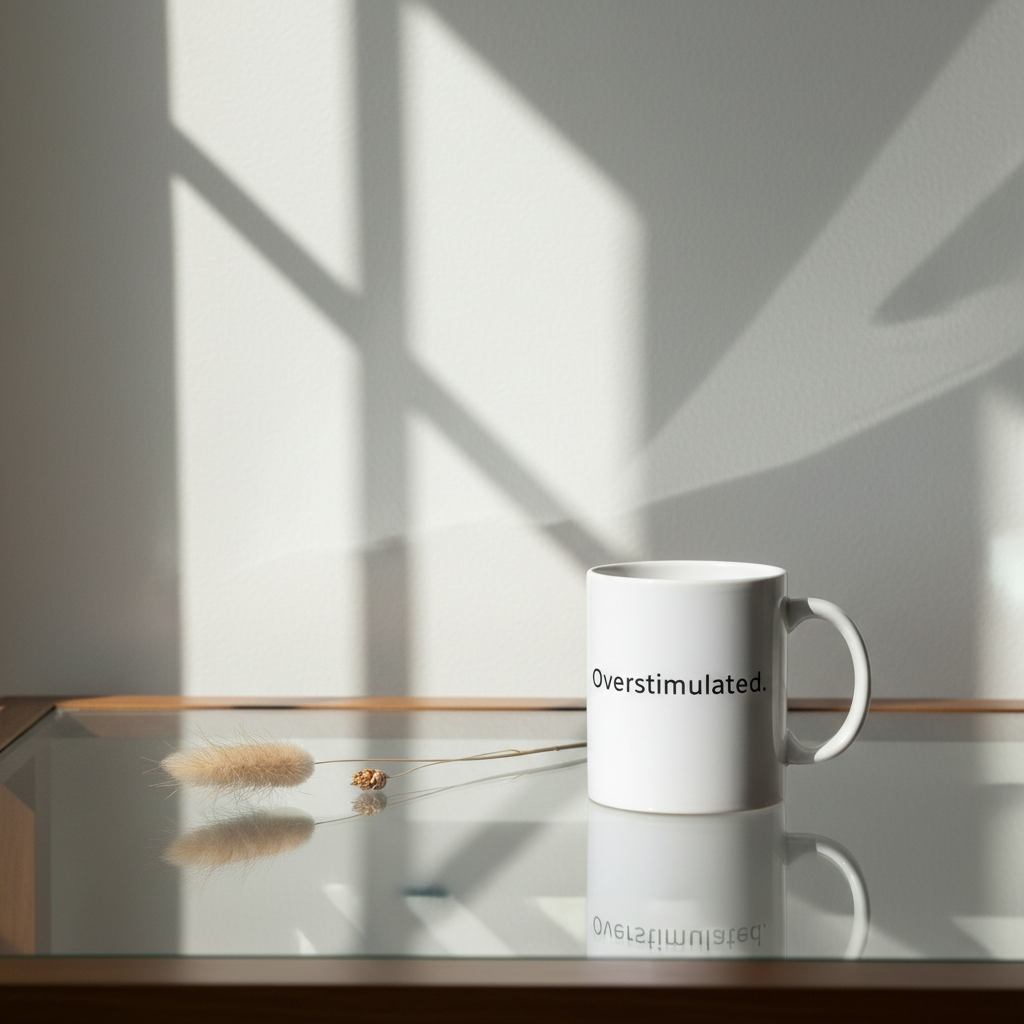 Glass surface with geometric shadows