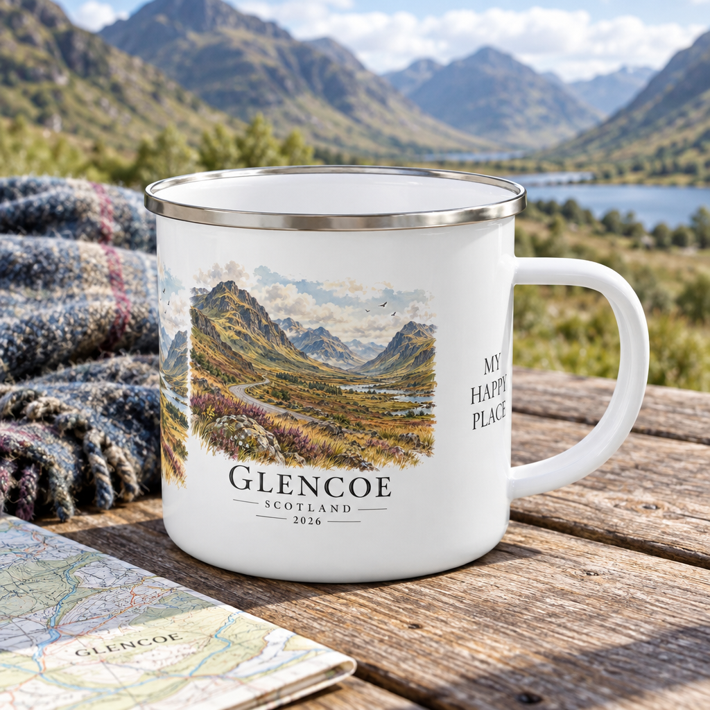 Glencoe mug at a walking picnic stop