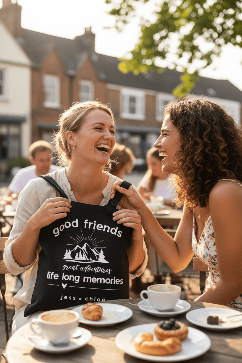 Personalised Good Friends Tote Bag | Life Long Memories | Cotton Tote - AlleyCrafters