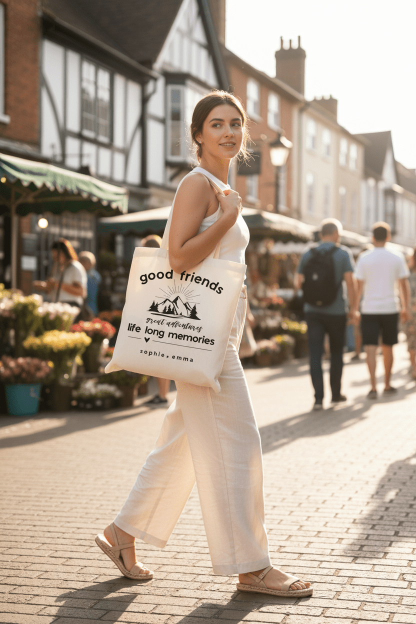 Personalised Good Friends Tote Bag | Life Long Memories | Cotton Tote - AlleyCrafters