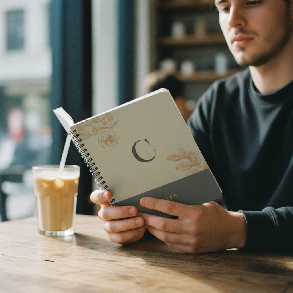 Grainy coffee shop with iced coffee