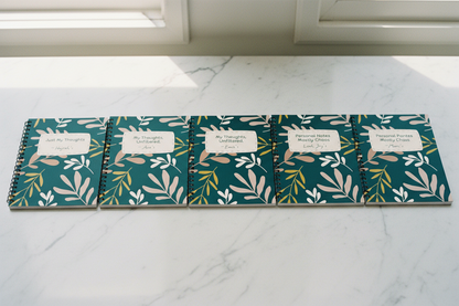 Grainy marble row with all notebooks